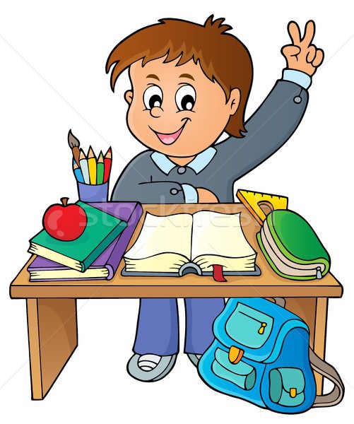 Boy behind school desk theme image 1 Stock photo © clairev