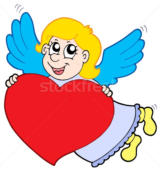 Smiling cupid with heart Stock photo © clairev