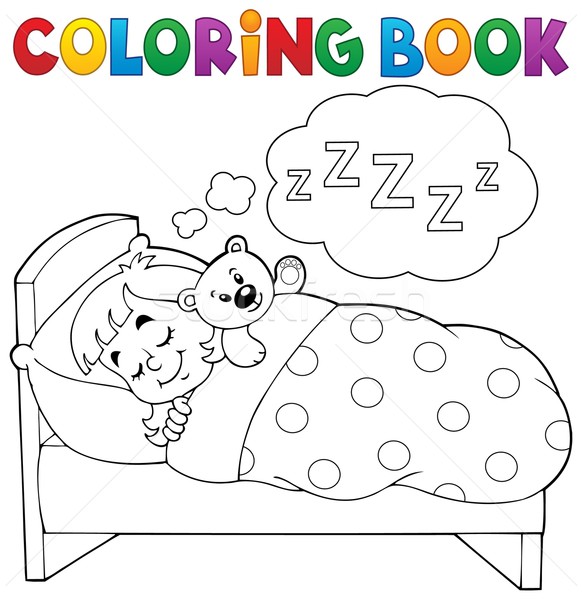 Libro para colorear dormir nino libro pintura arte Foto stock © clairev