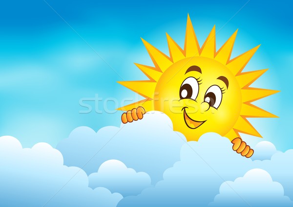 [[stock_photo]]: Nuageux · ciel · soleil · sourire · nuage · souriant