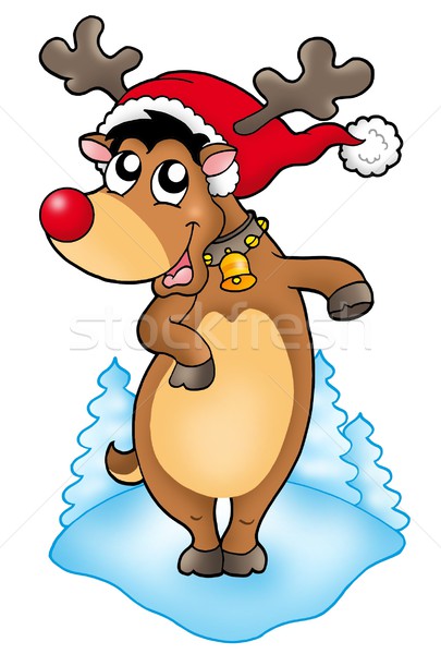 Cute Christmas reindeer Stock photo © clairev