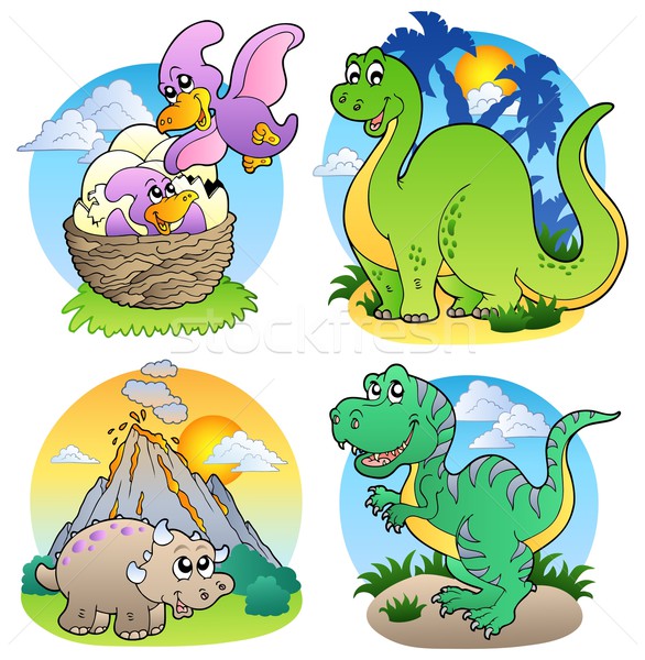 商业照片 矢量图 恐龙 水 山 艺术 various dinosaur