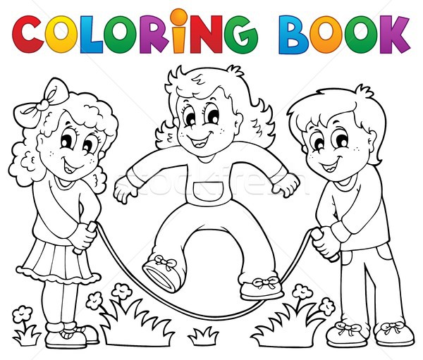 Criança No Projeto Do Livro Para Colorir Do Campo De Jogos Ilustração do  Vetor - Ilustração de infância, sorriso: 78657063