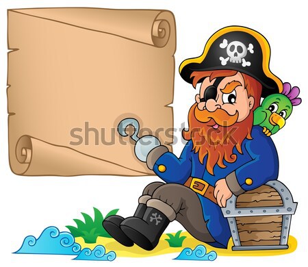 Cartoon pirate with cannon Stock photo © clairev