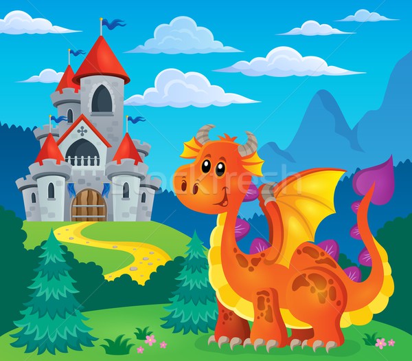 Image with happy dragon theme 5 Stock photo © clairev