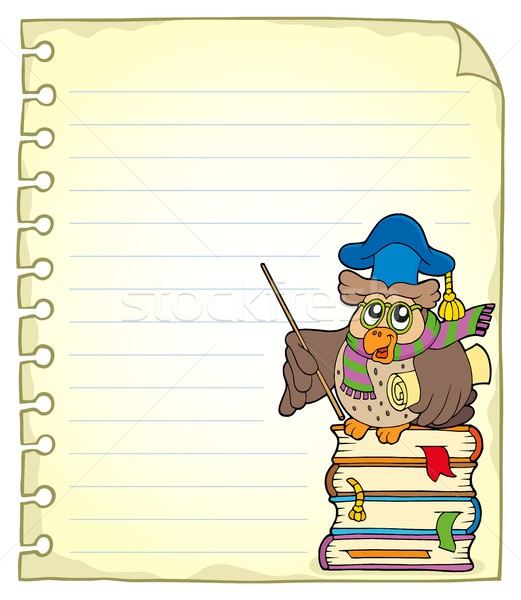 Notebook page with owl teacher 7 Stock photo © clairev