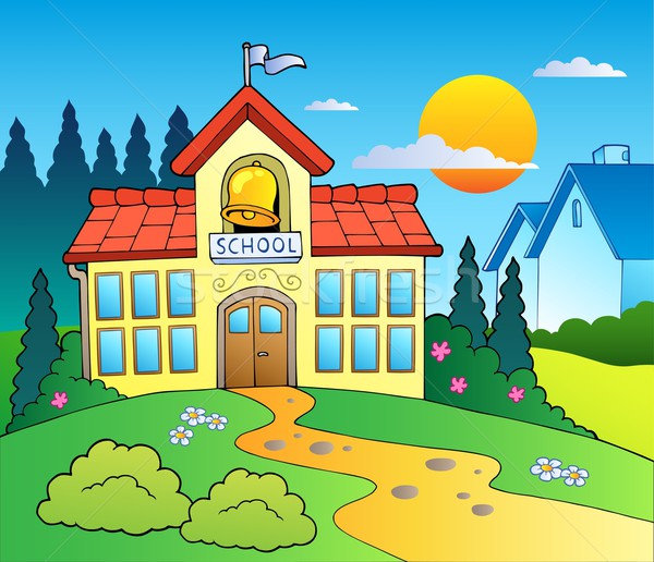 Theme with big school building Stock photo © clairev