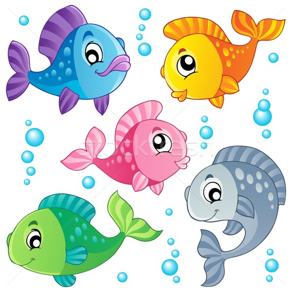 Stock photo: Various cute fishes collection 3