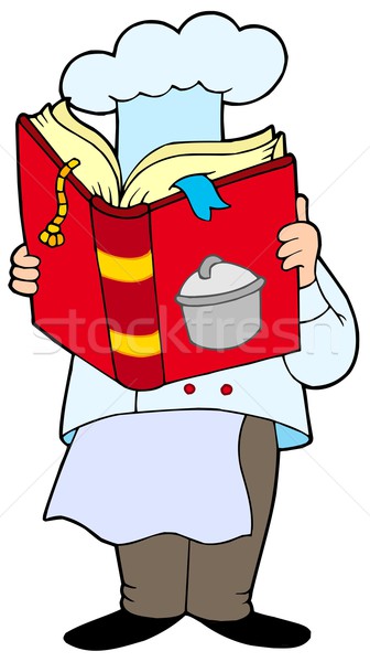 Chef lezing kookkunst boek keuken restaurant Stockfoto © clairev