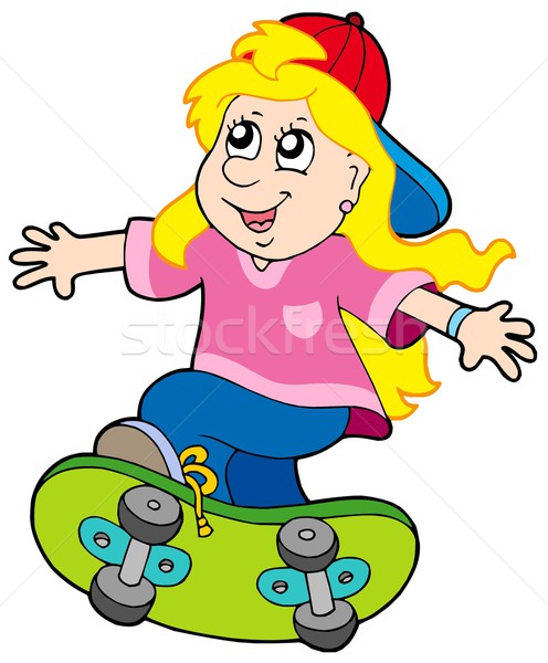 Skateboarding girl Stock photo © clairev