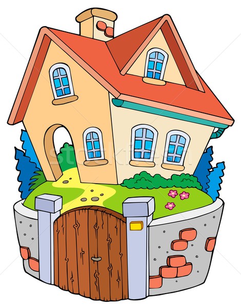 商业照片: 漫画 · 家庭 · 房子 ·树·家· 窗口