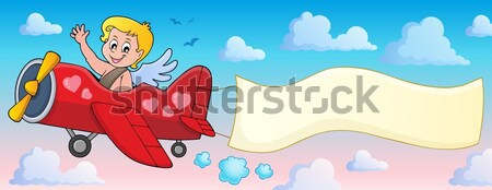 Airplane with Cupid theme image 3 Stock photo © clairev
