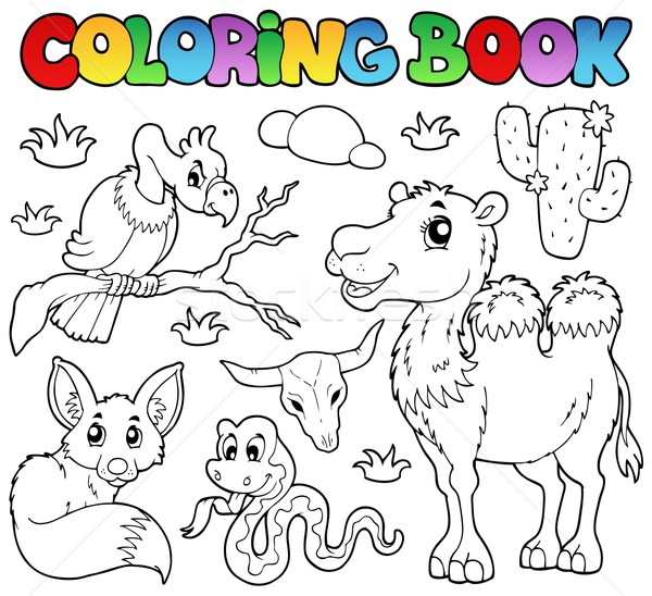 Coloring Book Desert Animals 1 Vector Illustration C Klara Viskova