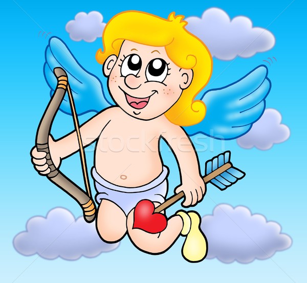 Small flying cupid with bow Stock photo © clairev