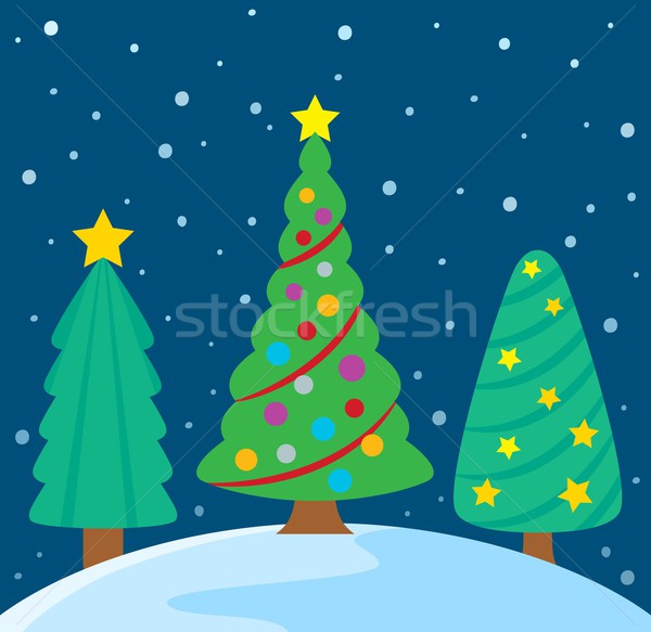 Stylized Christmas trees theme image 3 Stock photo © clairev