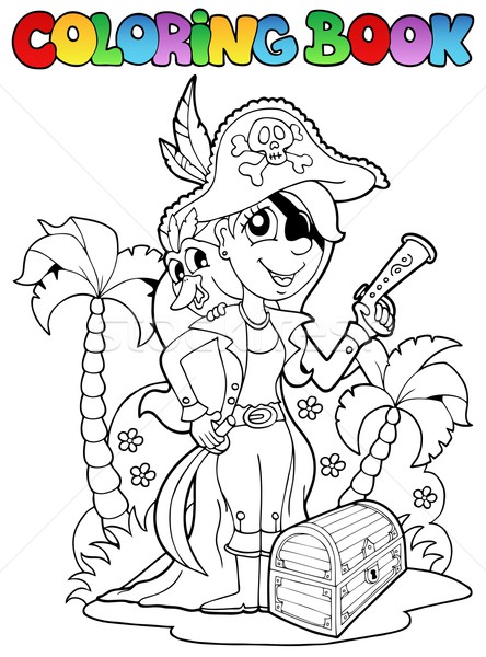 Coloring book with pirate topic 6 Stock photo © clairev