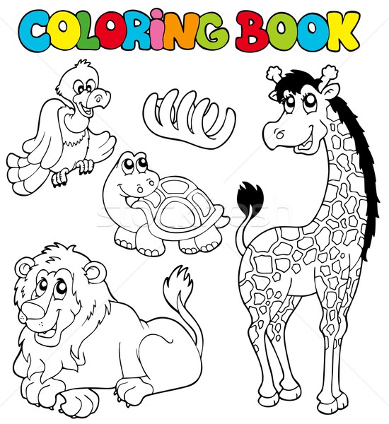 Libro da colorare animali natura arte istruzione Foto d'archivio © clairev