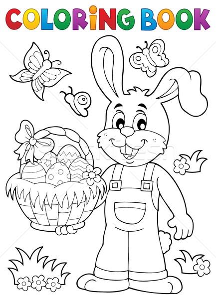 Coloring book Easter rabbit theme 7 Stock photo © clairev