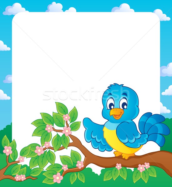 Oiseau cadre heureux animaux ailes dessin [[stock_photo]] © clairev