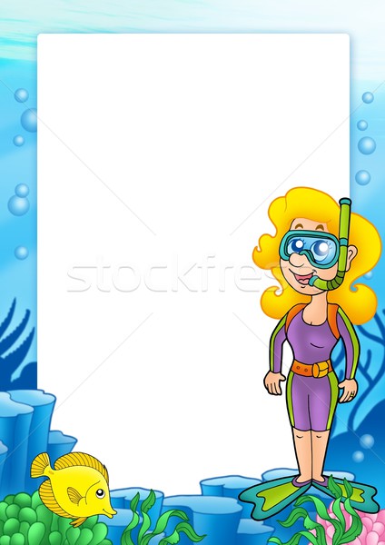 Frame with snorkel diver 1 Stock photo © clairev
