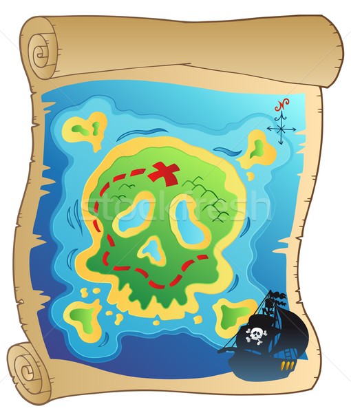 Pergamino pirata mapa papel mar diseno Foto stock © clairev