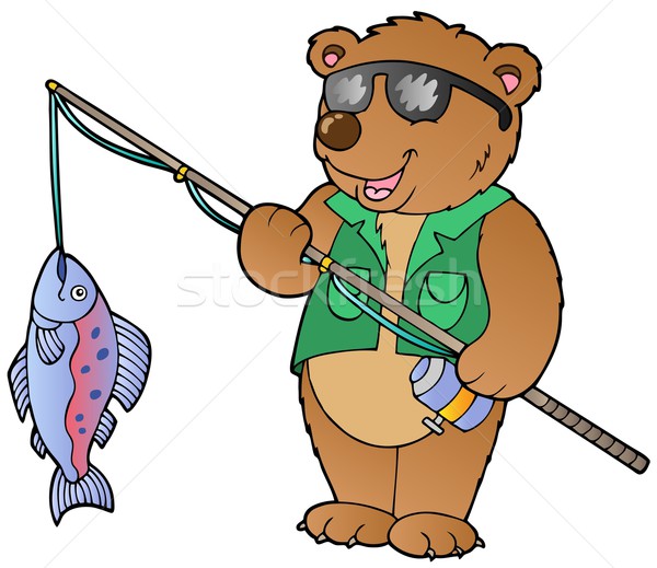 Cartoon bear fisherman Stock photo © clairev