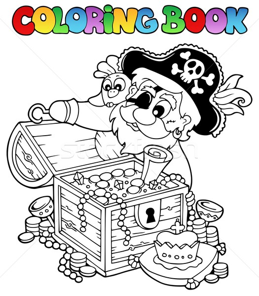 Coloring book with pirate theme 8 Stock photo © clairev