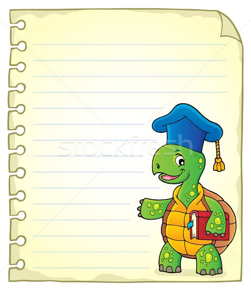 Notepad pagina schildpad leraar papier boek Stockfoto © clairev