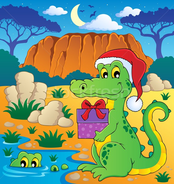 Christmas crocodile theme image 2 Stock photo © clairev