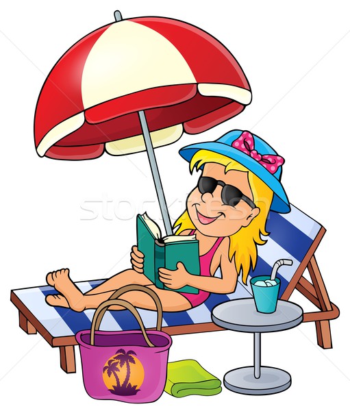 Girl on sunlounger image 1 Stock photo © clairev