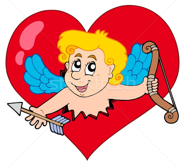 Cupid lurking from heart Stock photo © clairev