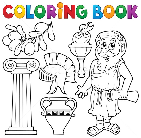 Coloring book Greek theme 1 Stock photo © clairev