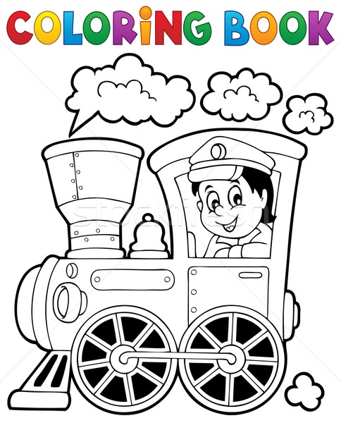 Coloring book train theme 1 Stock photo © clairev