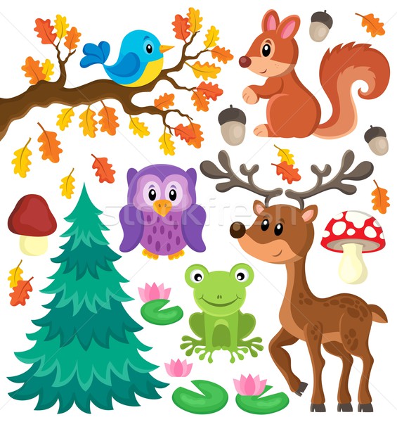 Forest animals theme set 1 Stock photo © clairev