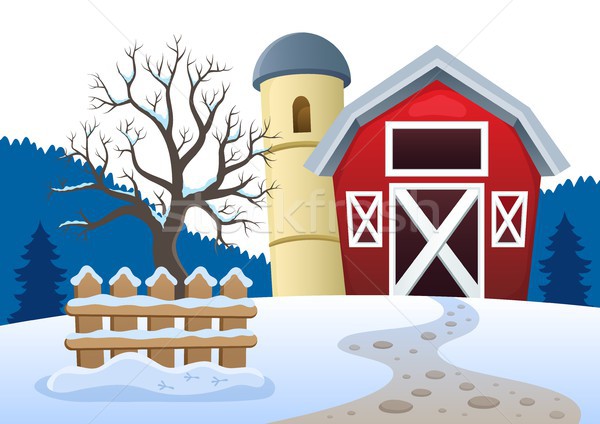 Winter farmland theme 2 Stock photo © clairev