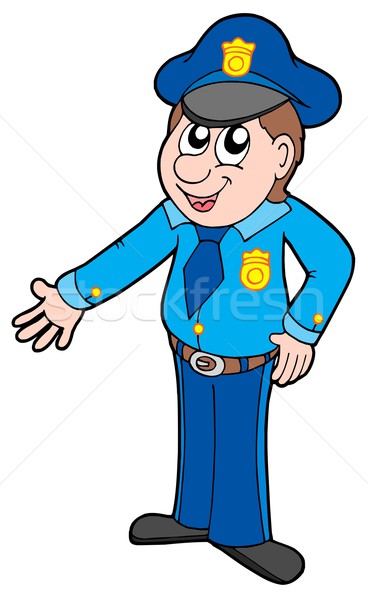 Cute poliziotto bianco mano sorriso blu Foto d'archivio © clairev