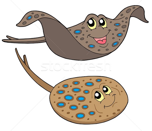 Eagle and blue spotted ray vector illustration Stock photo © clairev