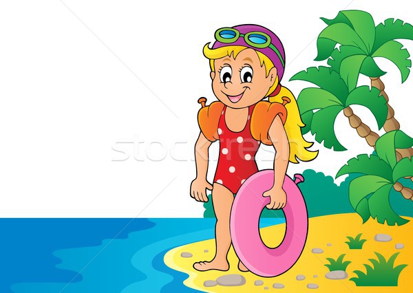 Bambina nuotatore immagine acqua ragazza sorriso Foto d'archivio © clairev