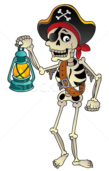 Pirate skeleton with lantern Stock photo © clairev