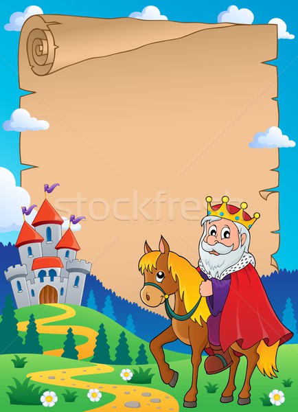 Foto stock: Pergamino · rey · caballo · arte · castillo · ropa