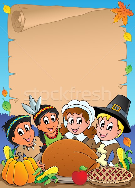 Thanksgiving theme parchment 5 Stock photo © clairev