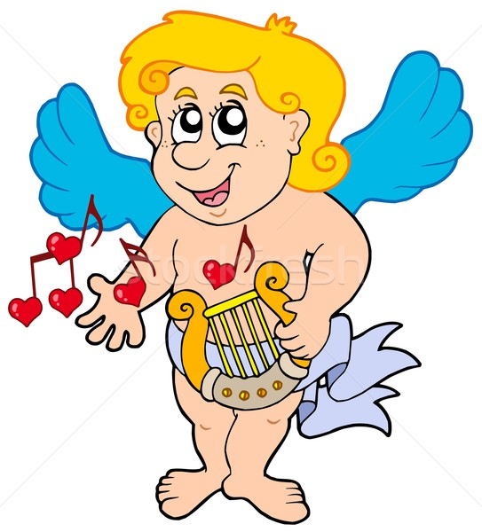 Cupid playing harp Stock photo © clairev