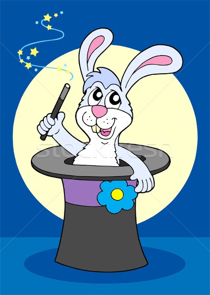Rabbit in magical hat vector illustration Stock photo © clairev