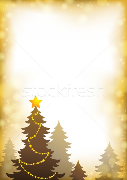 Noel ağacı siluet konu ağaç ışık dizayn Stok fotoğraf © clairev