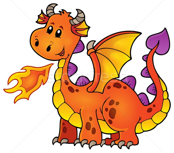 Orange heureux dragon sourire art flamme [[stock_photo]] © clairev