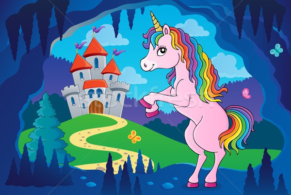 Stock photo: Standing unicorn theme image 5