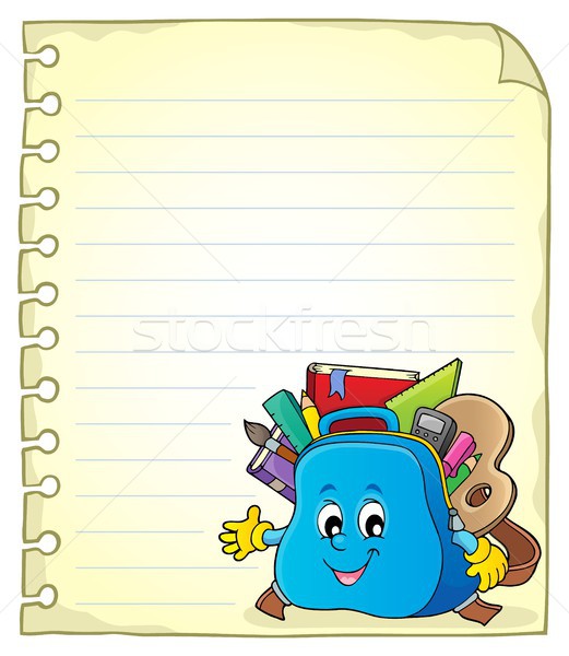 Notebook page with schoolbag 2 Stock photo © clairev