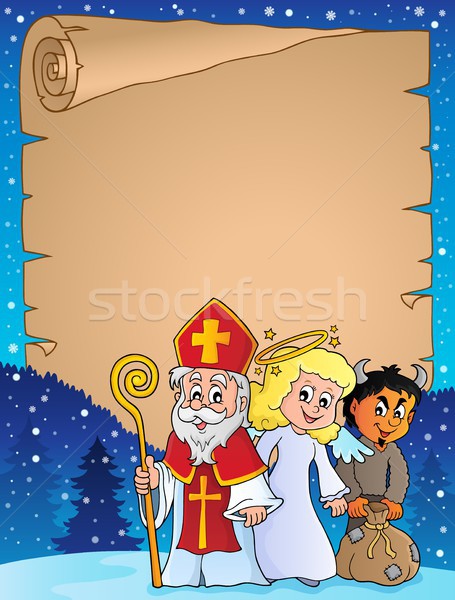 Saint Nicholas Day thematic parchment 1 Stock photo © clairev