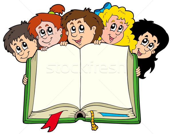 Various kids holding book Stock photo © clairev