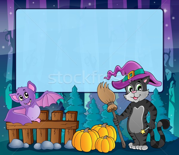 Mysterious forest Halloween frame 8 Stock photo © clairev